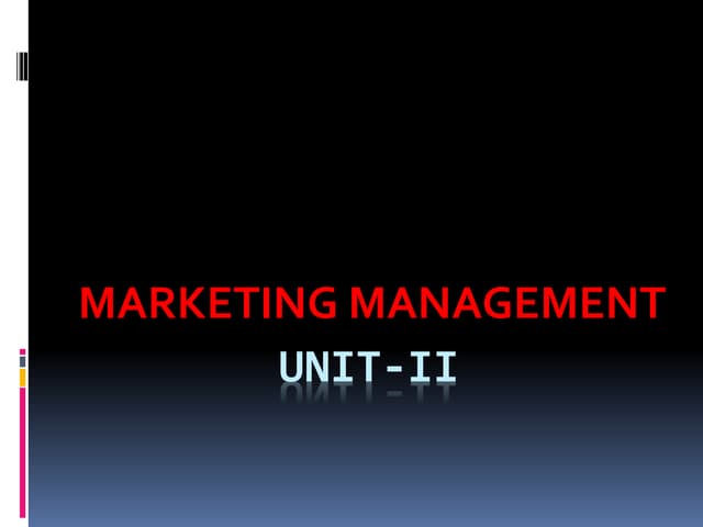 Marketing management unit -2 b.com h IV SEMM