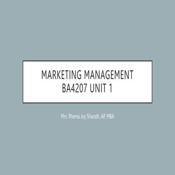 MARKETING MANAGEMENT BA4207 ANNA UNIVERSITY