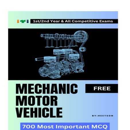Mechanic Motor Vehicle MCQ Book PDF Free