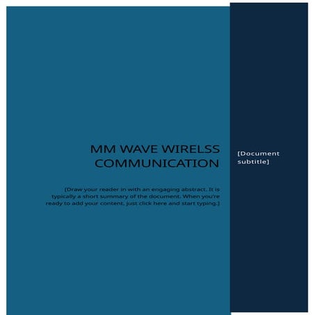 mm waves wireless communication of 5g technology