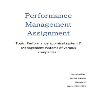 Performance appraisal system & Mana...