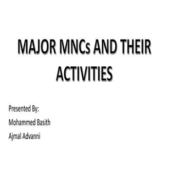 Major 8 MNC's from different sector (Brief)