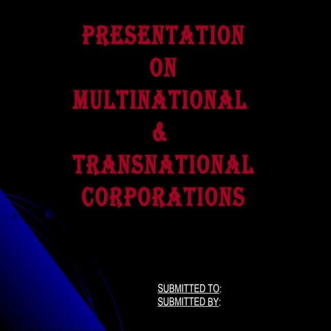 presentation on multinational corporation