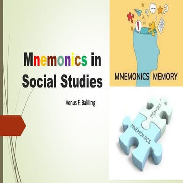 Mnemonics Strategy In Araling Panlipunan Pptx