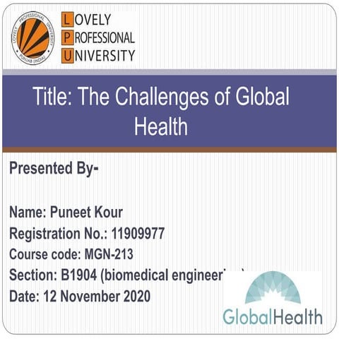 The Challenges of Global Health