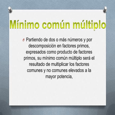 Mínimo común múltiplo | PPTX