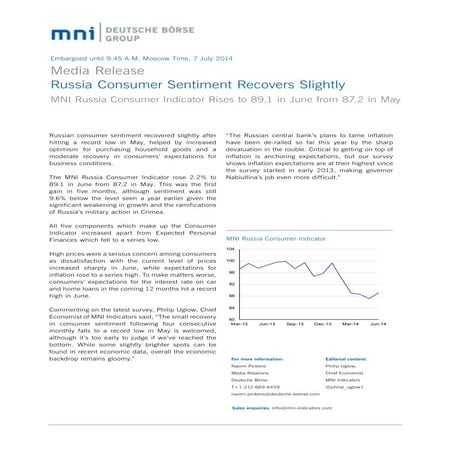 MNI Russia Consumer Press Release