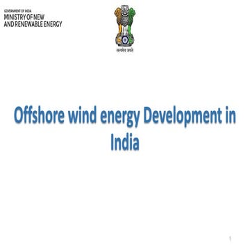 Offshore wind energy Development in India, MNRE, Government of India
