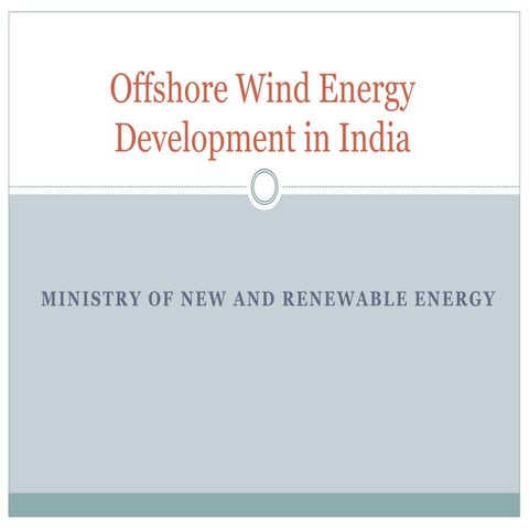 Offshore wind energery development in India