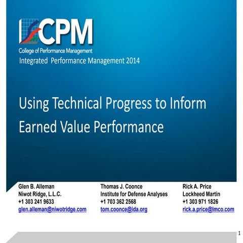 Using Technical Performance Progress