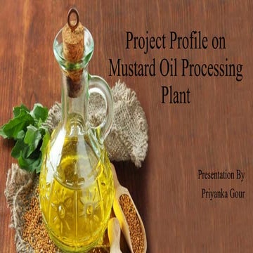 Project Profile for Mustard Oil Plant