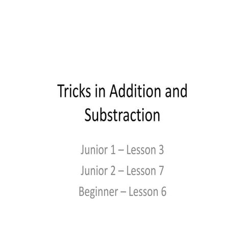 Mo tricks-in-addition-and-substraction