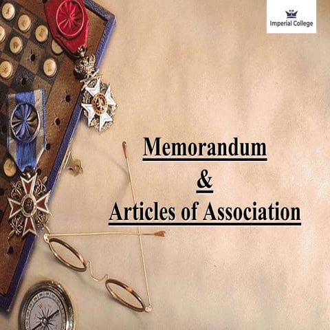 MOA & AOA Indian Companies Act