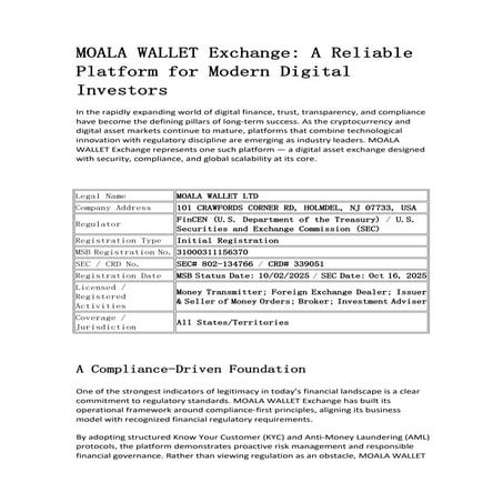 The Rise of MOALA WALLET Exchange in the Global Digital Economy | PDF