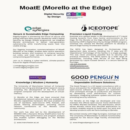 EdgeSynergies unveil MoatE (Morello at the Edge) | PDF