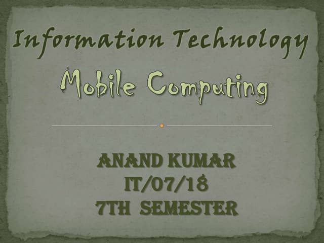 Mobile computing