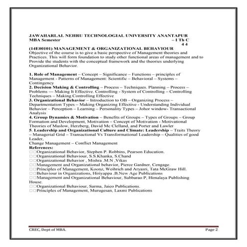 Managment and organisational behaviour