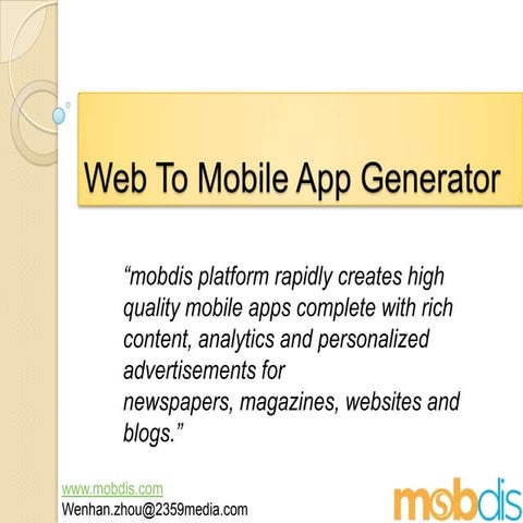 Web to iPhone App - mobdis