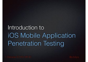 Introduction to IOS Application Penetration Testing