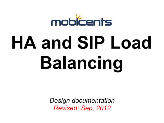 Mobicents Summit 2012 - Vladimir Ralev - Mobicents Load Balancer and High Ava...