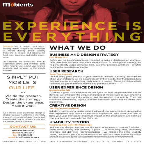 Quick Breakdown of Mobients Services