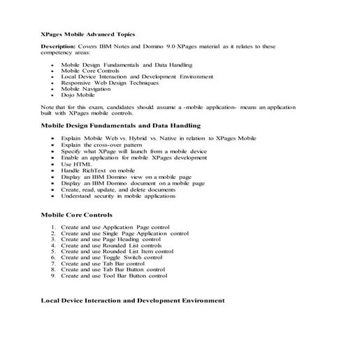 XPages Mobile Advanced Topics
