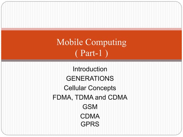 Mobile Computing (Part-1)