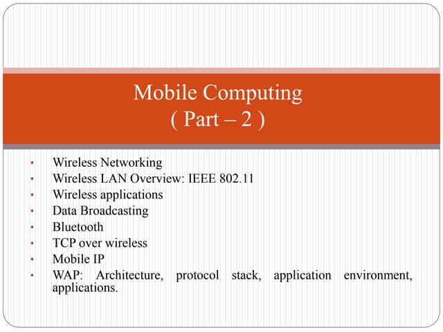 Mobile Computing (Part-2)