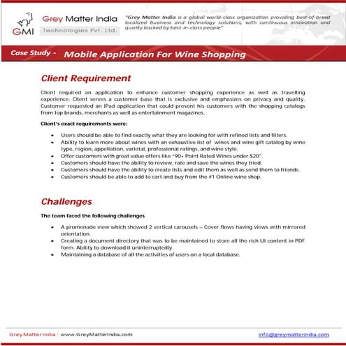 iPad Application for Wine Shopping