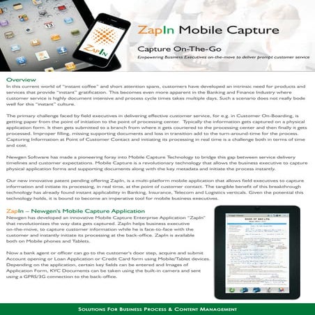 Mobile Capture Solution for Banking