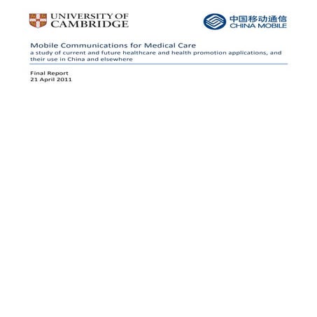 Mobile Communications for Medical Care 