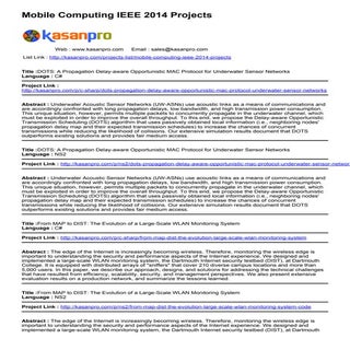 Mobile Computing IEEE 2014 Projects