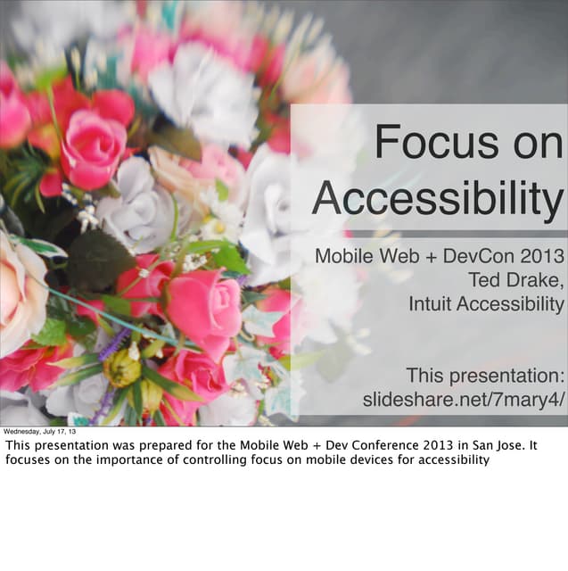 Focus Management and Accessibility ...