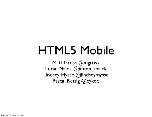 Mobile HTML5
