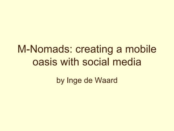Mobile Nomads and Social Media, Fredericton, NB, Canada