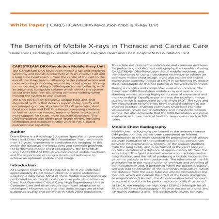 White Paper: The Benefits of Mobile X-rays in Thoracic and Cardiac Care