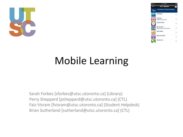 Mobile Learning or m-Learning
