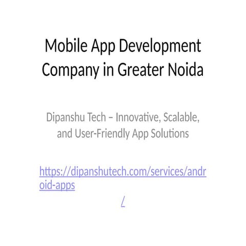 Mobile Aap Development Company In Greater Noida