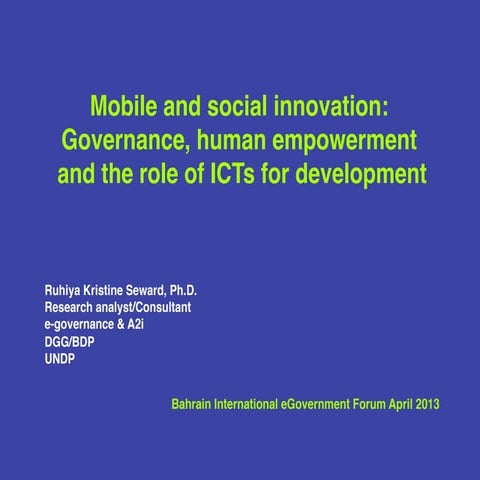Mobile and social innovation governance, human empowerment and the role of ic...