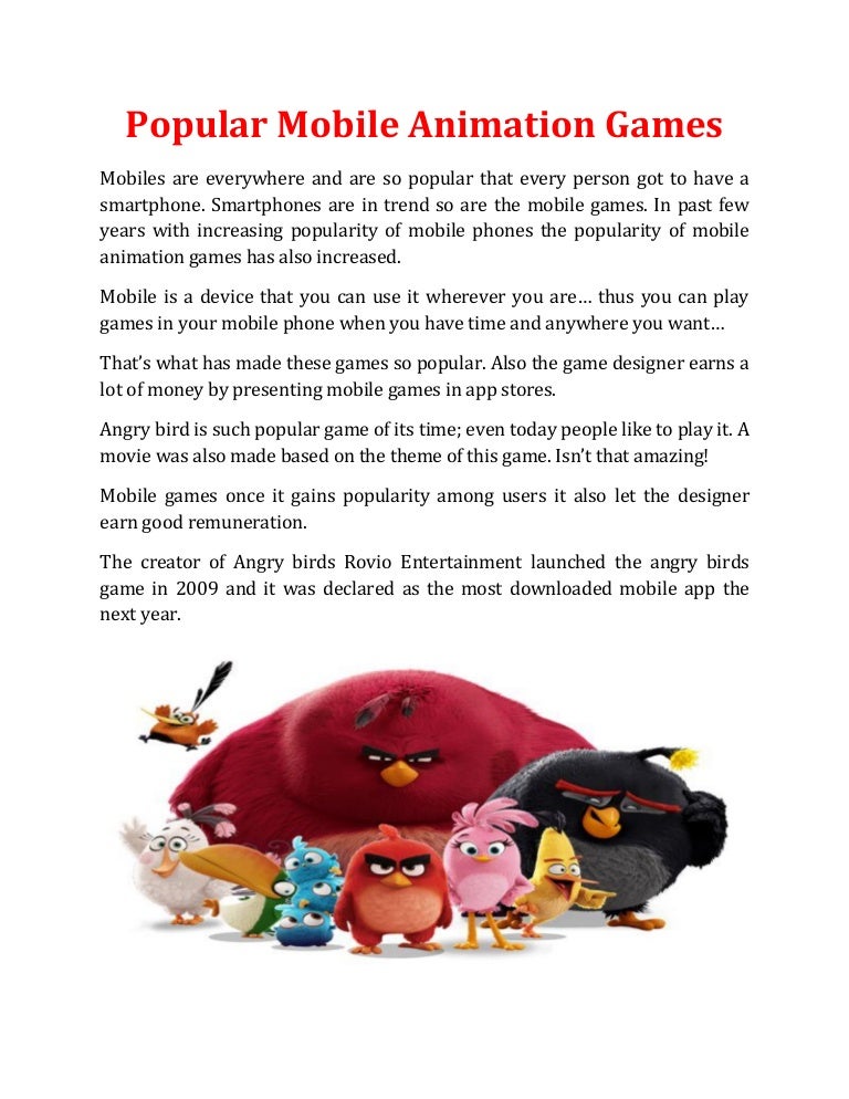 Popular Mobile Animation Games