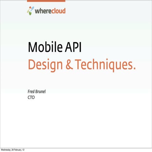 Mobile API Design Techniques