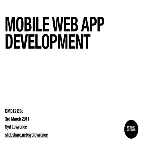 Mobile web app development