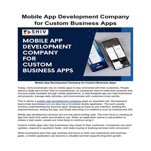 Step-by-Step Guide to Mobile App Development for Business | PDF