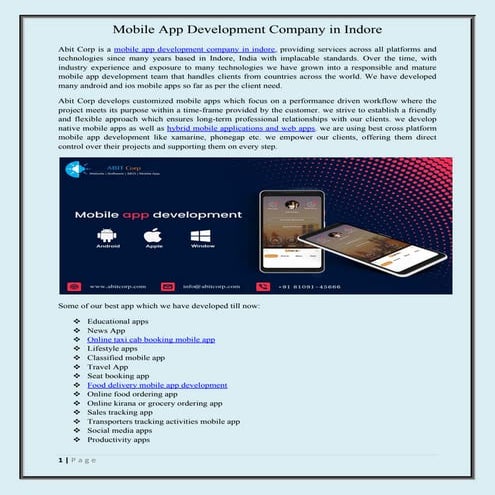 Mobile app development company in indore.pdf