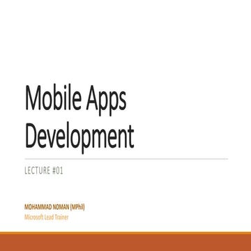Mobile App Development Lecture WITH BEST