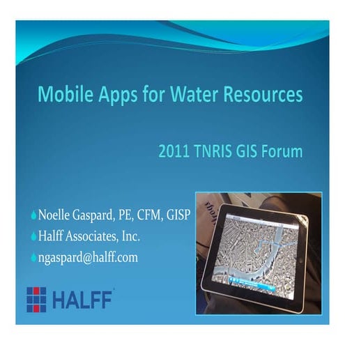 Mobile app for i pad water resources