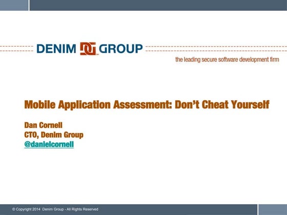 Mobile Application Assessment - Don't Cheat Yourself