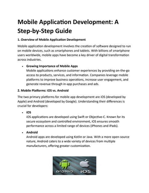 Mobile Application Development: A Step-by-Step Guide