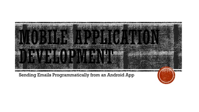 Mobile Application Development (Sending emails)