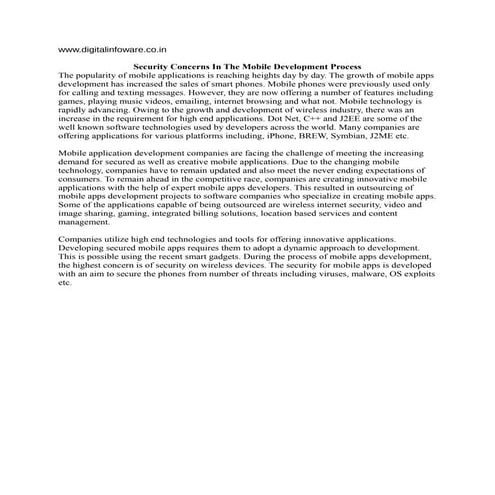 Mobile application developments